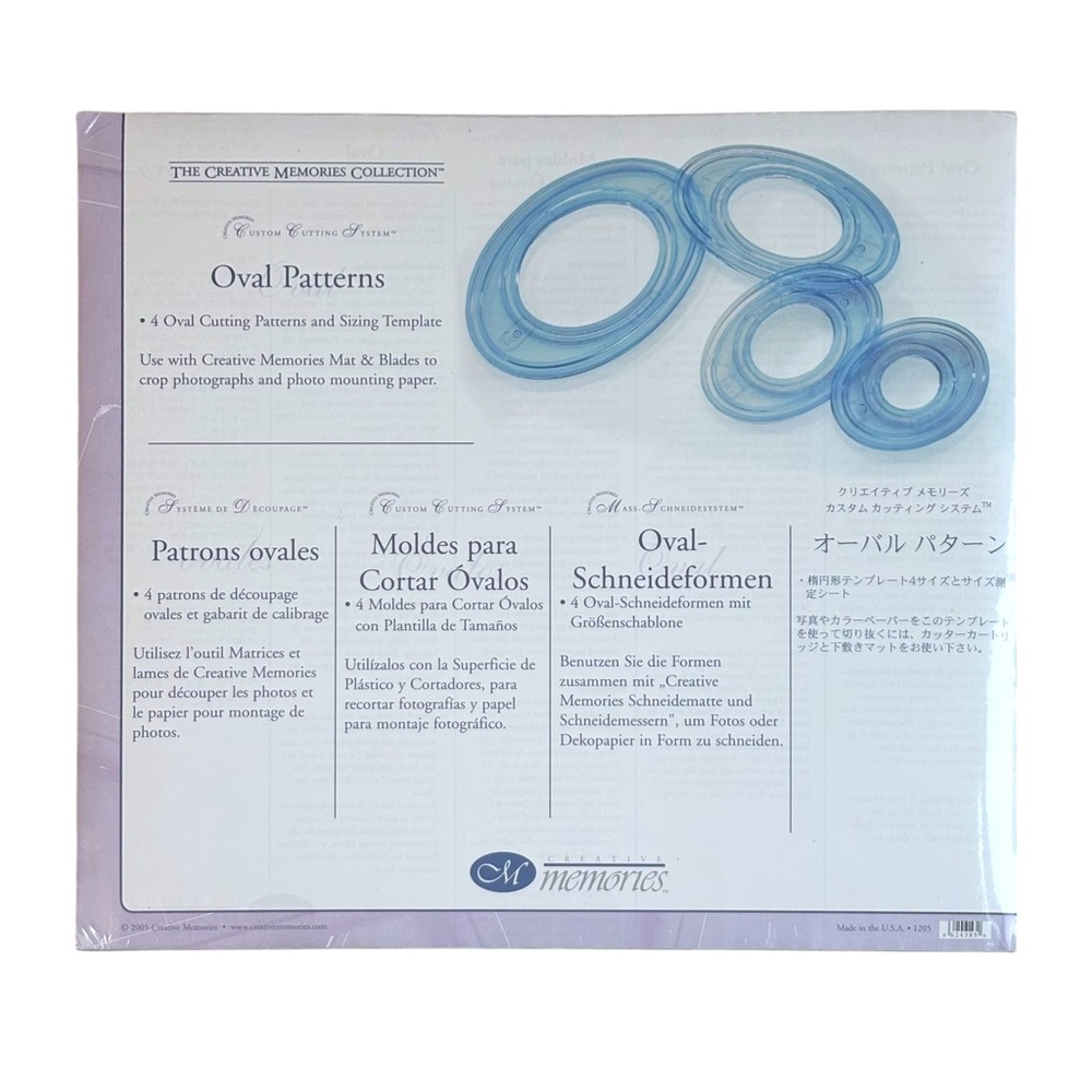 OVAL CUTTING PATTERNS Creative Memories Custom Cutting System Templates NWT